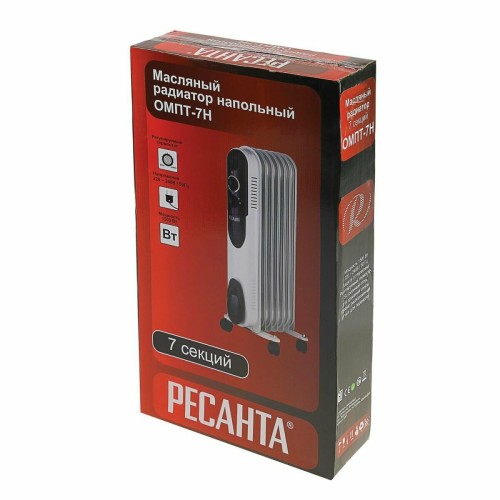 Масляный обогреватель РЕСАНТА ОМПТ- 7Н [67/3/3] 1,5кВт, 370?140?650, 5 секций